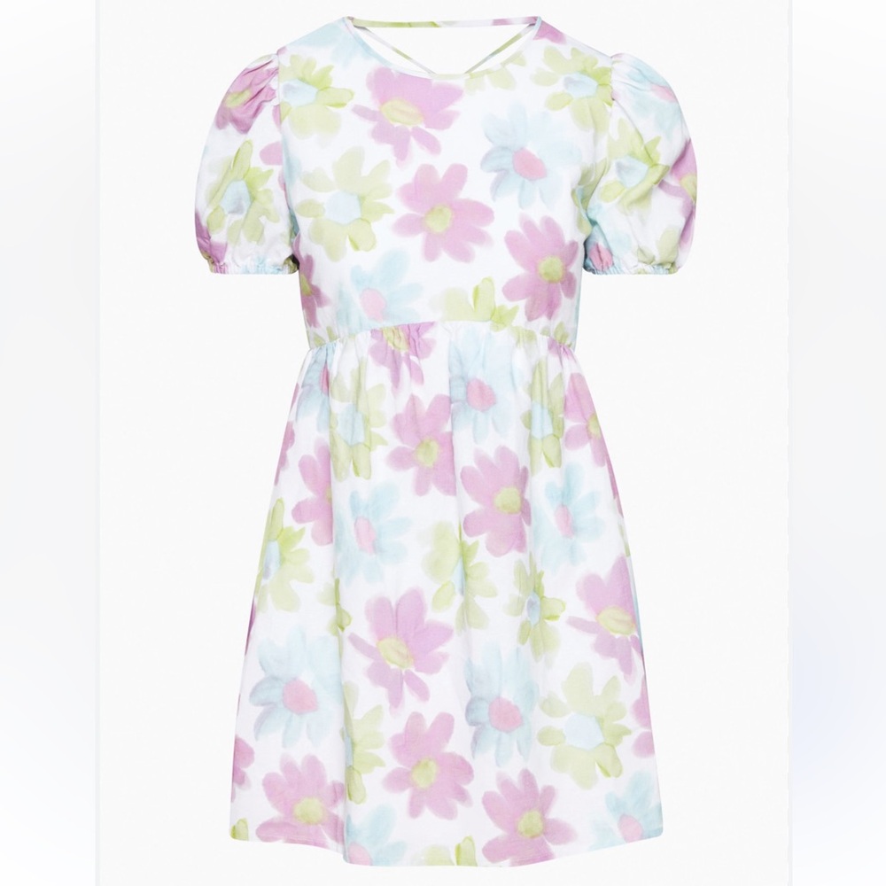Sunday Best Saida Dress in Purple and Green Floral Linen blend